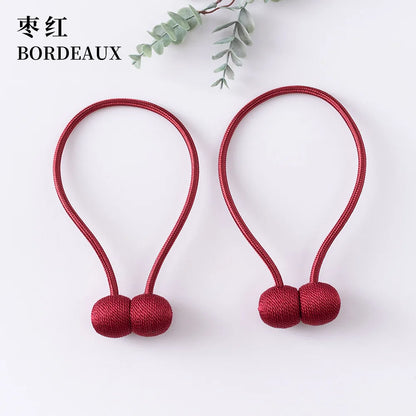 Elegant Magnetic Curtain Tiebacks – 2-Pack Decorative Polyester Buckle Clips for Effortless Style and Hold