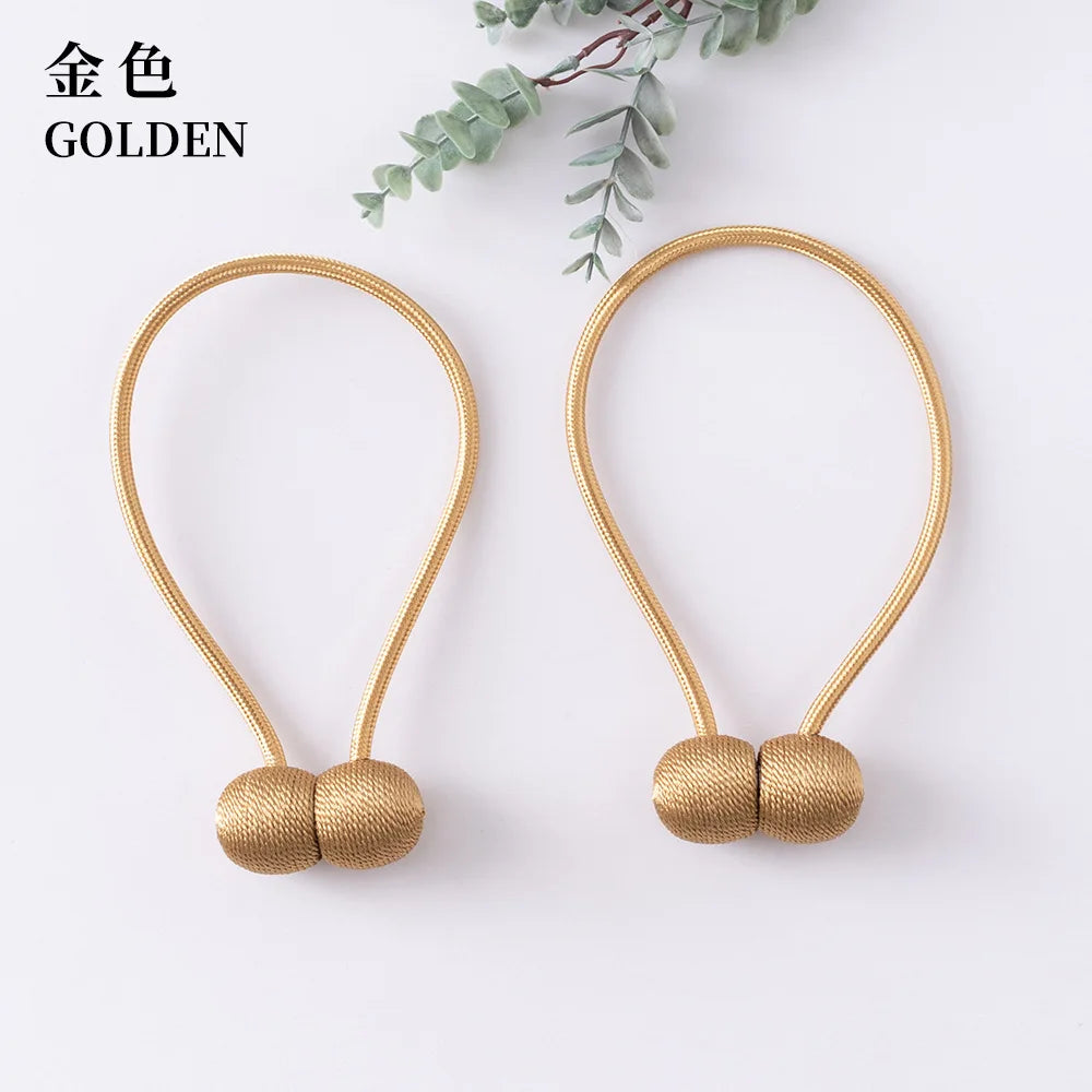 Elegant Magnetic Curtain Tiebacks – 2-Pack Decorative Polyester Buckle Clips for Effortless Style and Hold