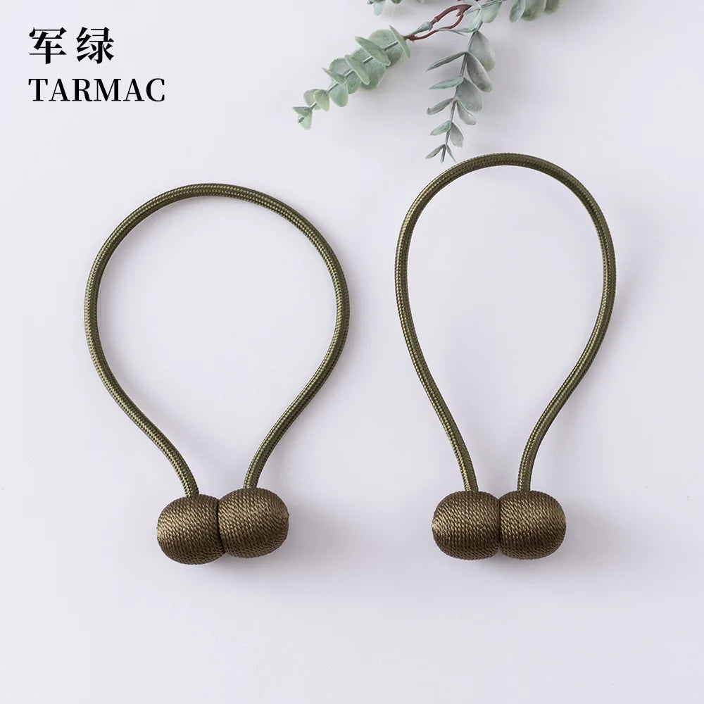 Elegant Magnetic Curtain Tiebacks – 2-Pack Decorative Polyester Buckle Clips for Effortless Style and Hold