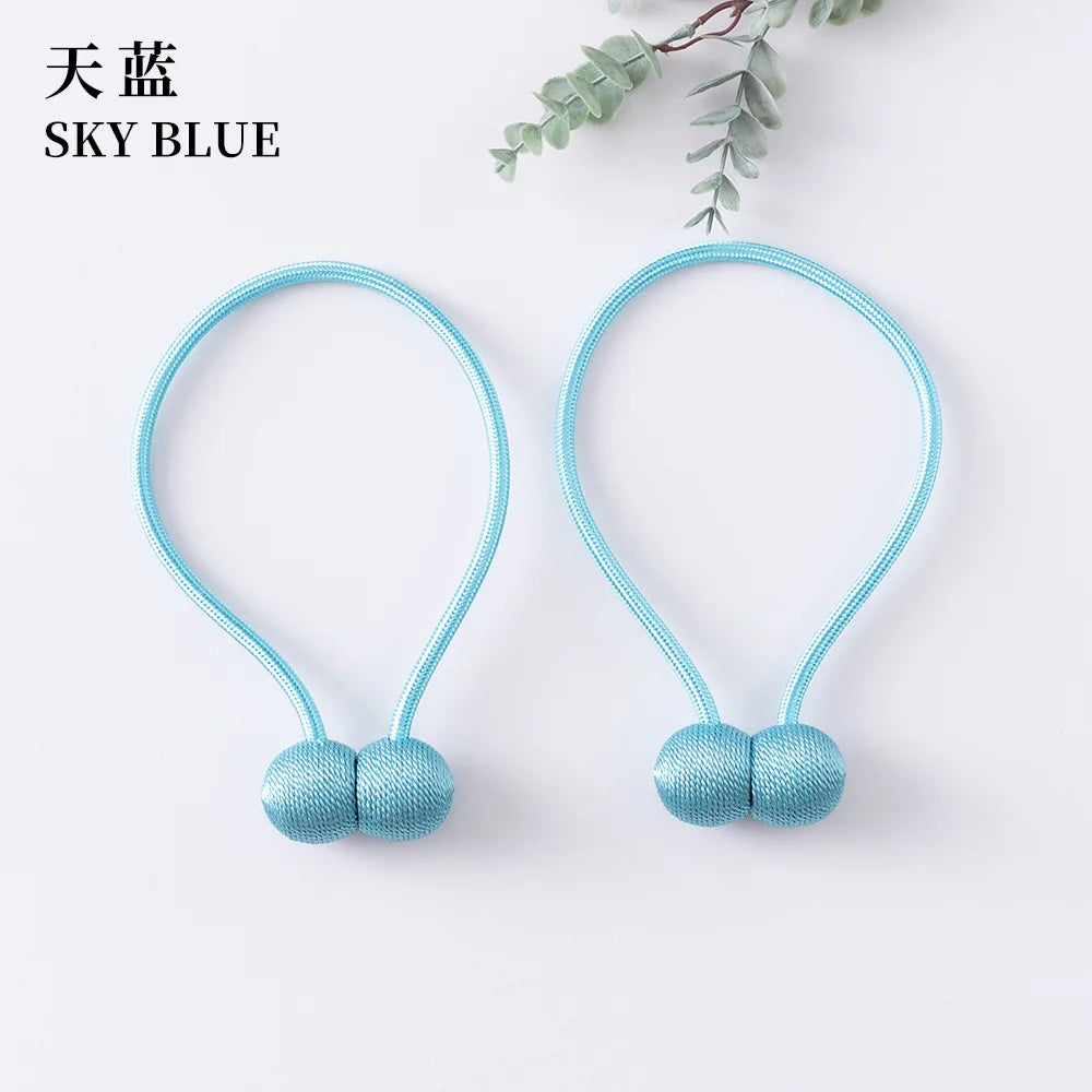Elegant Magnetic Curtain Tiebacks – 2-Pack Decorative Polyester Buckle Clips for Effortless Style and Hold