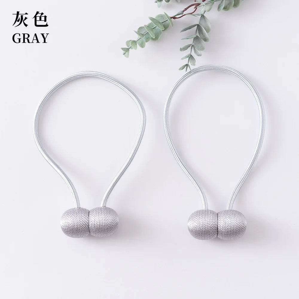 Elegant Magnetic Curtain Tiebacks – 2-Pack Decorative Polyester Buckle Clips for Effortless Style and Hold