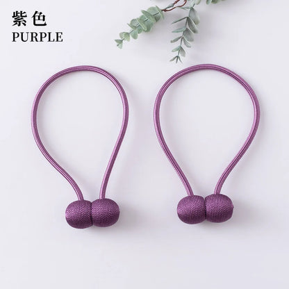 Elegant Magnetic Curtain Tiebacks – 2-Pack Decorative Polyester Buckle Clips for Effortless Style and Hold