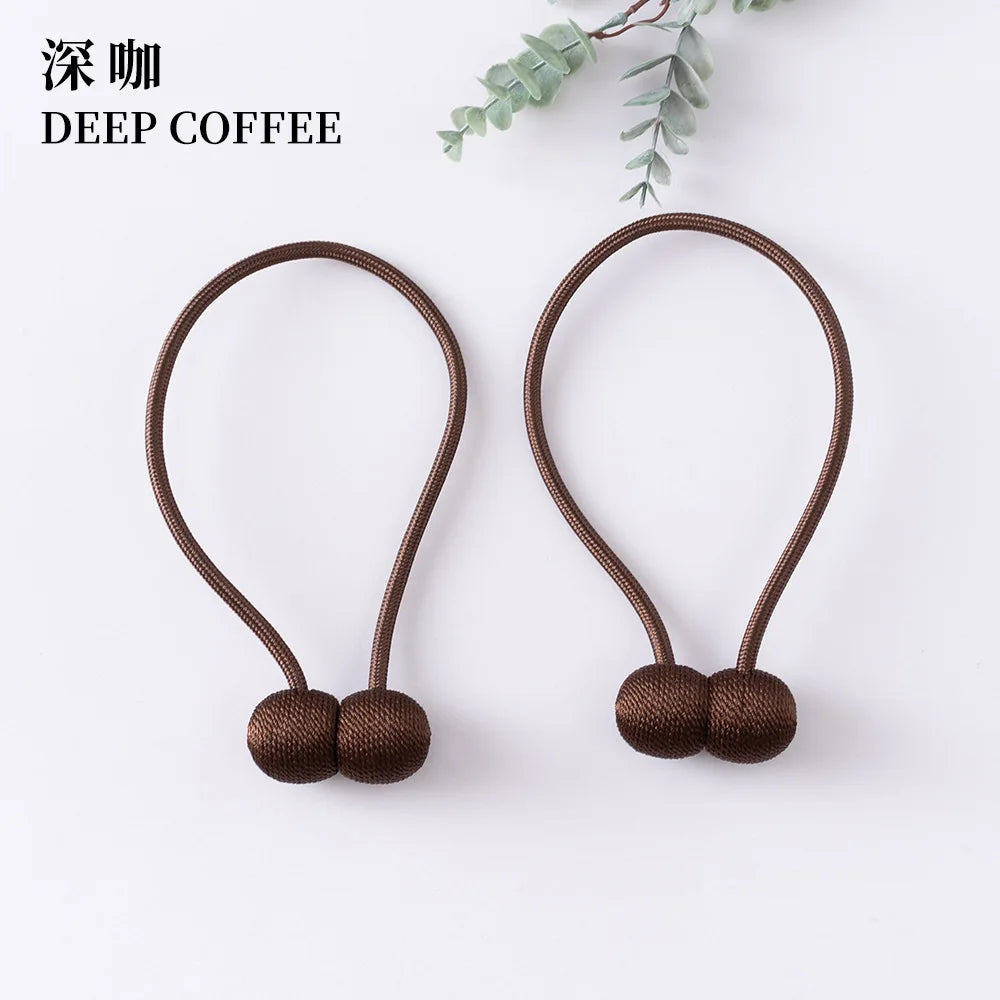 Elegant Magnetic Curtain Tiebacks – 2-Pack Decorative Polyester Buckle Clips for Effortless Style and Hold