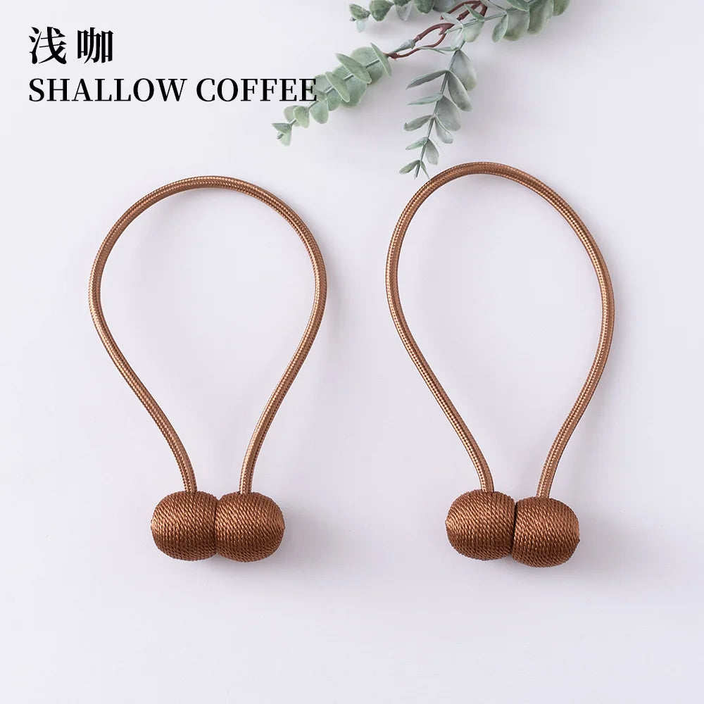 Elegant Magnetic Curtain Tiebacks – 2-Pack Decorative Polyester Buckle Clips for Effortless Style and Hold