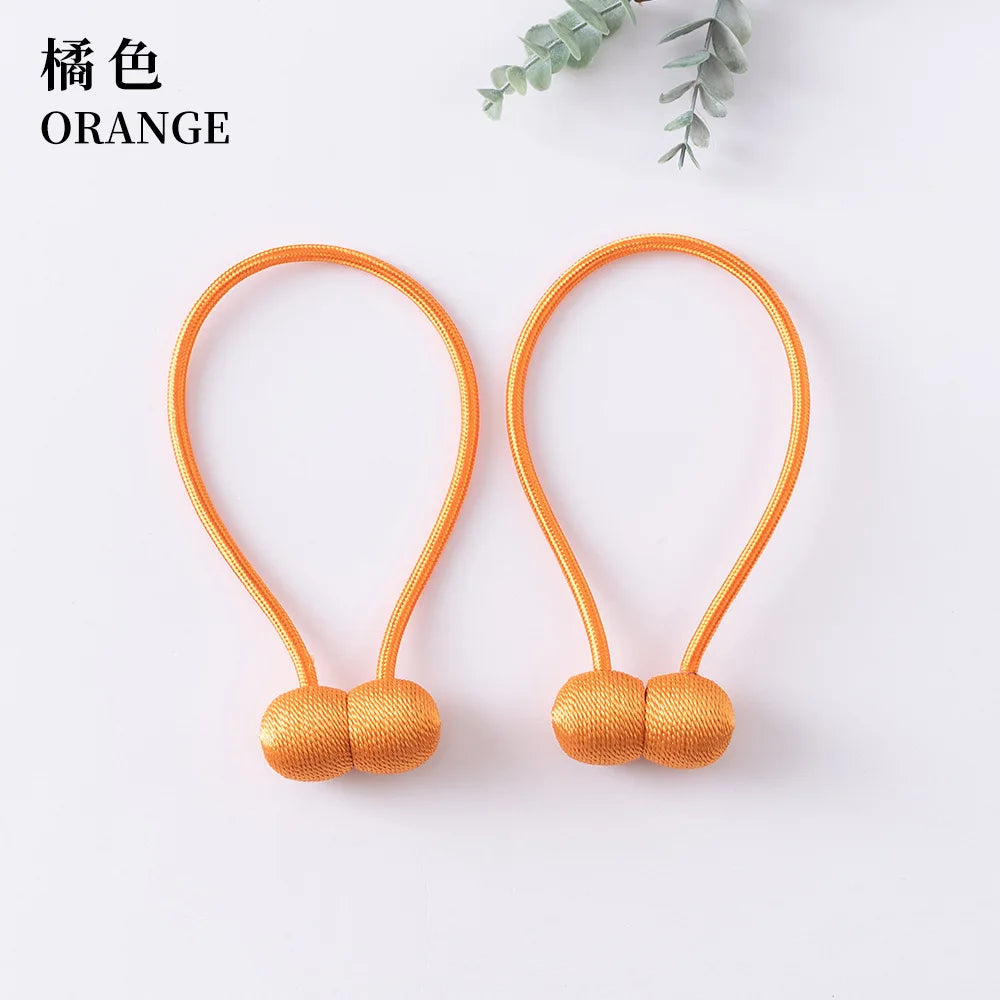 Elegant Magnetic Curtain Tiebacks – 2-Pack Decorative Polyester Buckle Clips for Effortless Style and Hold