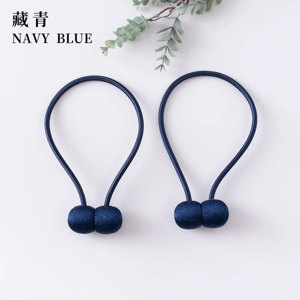 Elegant Magnetic Curtain Tiebacks – 2-Pack Decorative Polyester Buckle Clips for Effortless Style and Hold