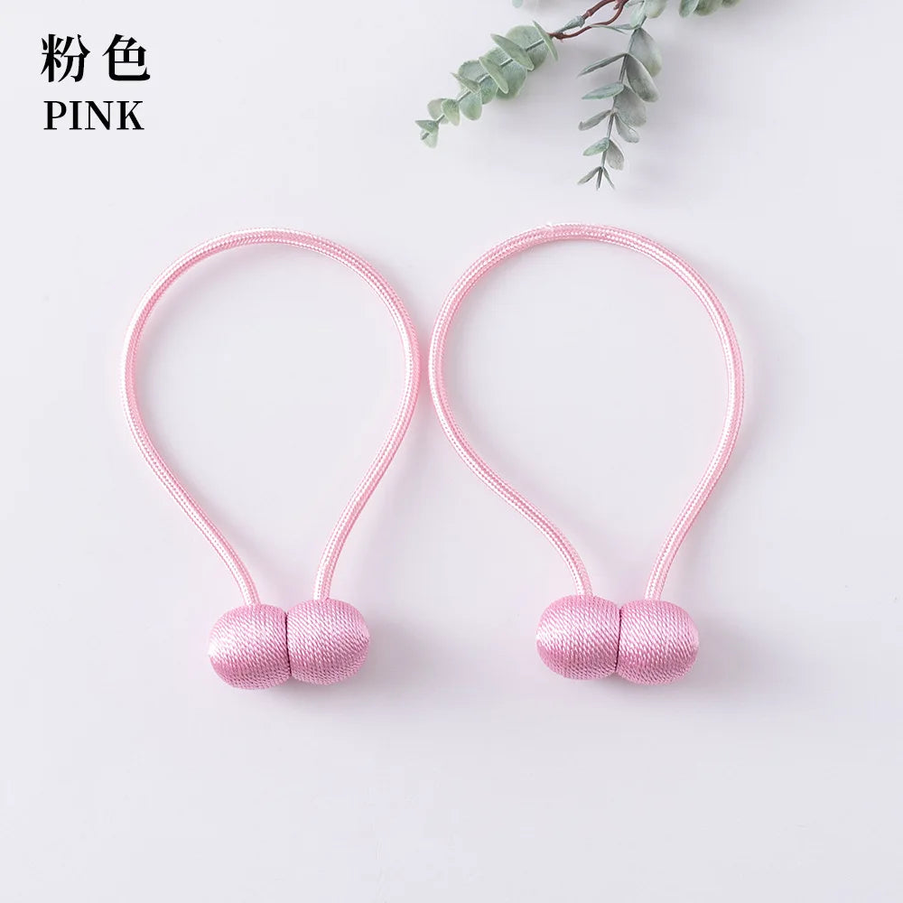 Elegant Magnetic Curtain Tiebacks – 2-Pack Decorative Polyester Buckle Clips for Effortless Style and Hold