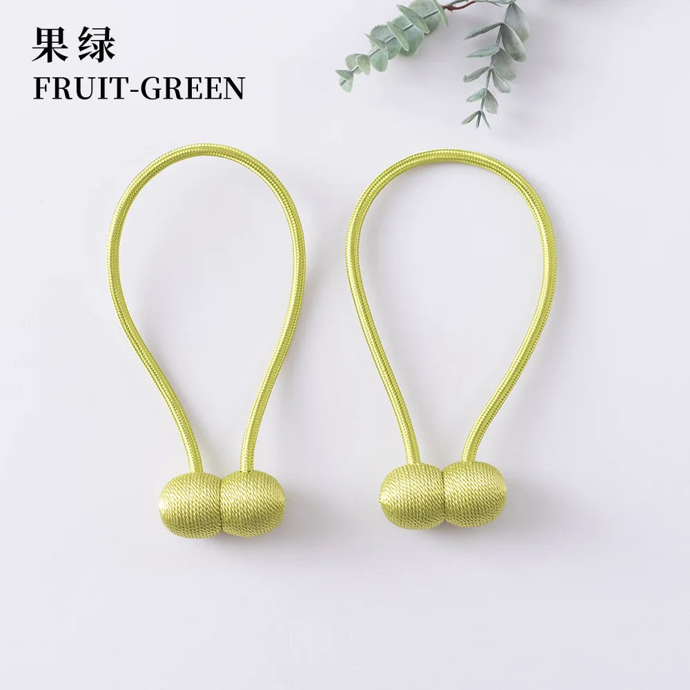 Elegant Magnetic Curtain Tiebacks – 2-Pack Decorative Polyester Buckle Clips for Effortless Style and Hold