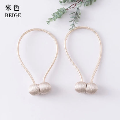Elegant Magnetic Curtain Tiebacks – 2-Pack Decorative Polyester Buckle Clips for Effortless Style and Hold